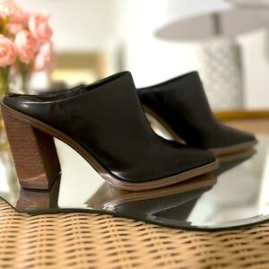 Sophisticated Black Leather Mules